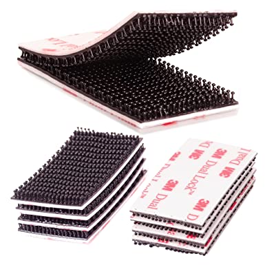 Dual Lock Fastener 1in x 2in 8pcs Reclosable Interlocking Tape Heavy Duty Adhesive Hook Lock Sticky Back Mushroom Mounting Tape Black Color for Indoor and Outdoor