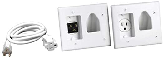 RCA DH150E RCA in-Wall Power Install and Cord Management Kit for Wall Mounted Flat Panel TVs, White