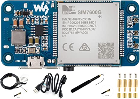 SIM7600G-H 4G HAT Module for Raspberry Pi and PC,Support LTE Cat-4 4G 3G 2G Communication and GNSS Positioning,Global Band,up to 50Mbps Uplink, 150Mbps Downlink