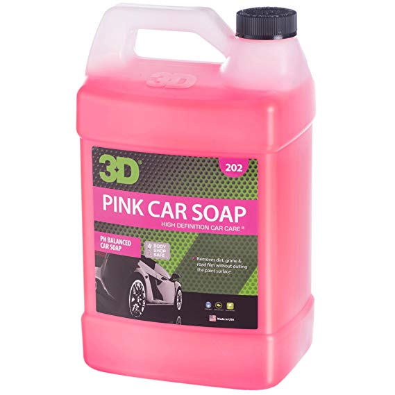 3D Pink Car Soap - 1 Gallon | Car Wash & Cleaner | Made in USA | All Natural | No Harmful Chemicals