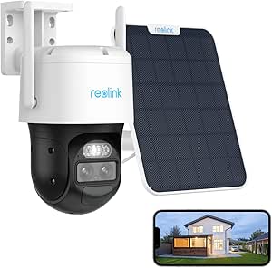 REOLINK Security Cameras Wireless Outdoor, 360° Pan Tilt, Auto Tracking, 6X Hybrid Zoom, Solar Powered with 2K Color Night Vision, 2.4/5GHz WiFi, Local Storage, No Monthly Fee, Trackmix Solar Panel