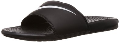 NIKE Mens Benassi Swoosh Sandals BlackWhite