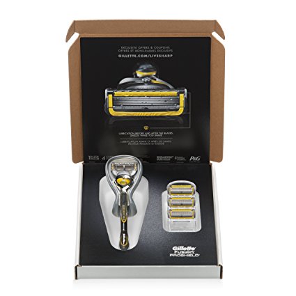 Gillette Fusion ProShield Chill Bundle with 1 Razor with Flexball Technology   4 Razor Blade Refills, Mens Razors / Blades