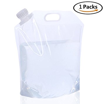 [3 Packs]5L Collapsible Water Container For Backpacking,Water Storage Container- Clear