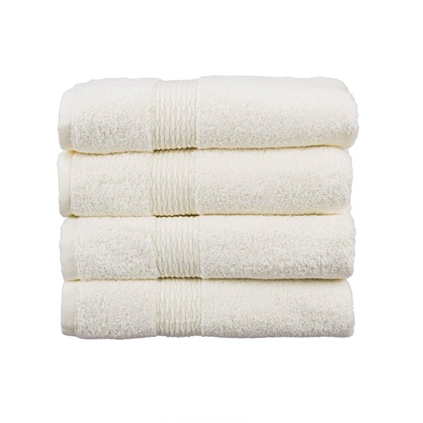 Hobby Firuze Luxury 100% Turkish Cotton 4 Piece Ottoman Hand Towel Set–5-Star Hotel & Spa-Grade Ultra-Absorbent & Super-Soft Double-Yarn Hand Towel (4, Cream)