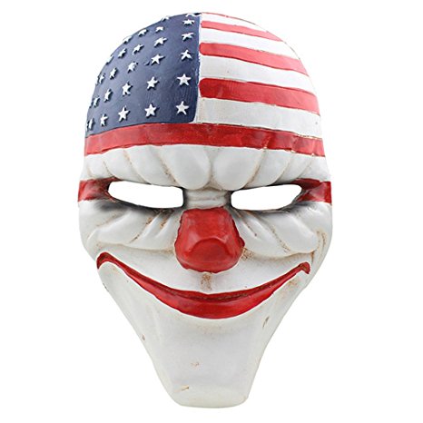 CCOWAY Halloween Mask, Payday 2 Theme Horror Cosplay Party Mask(Dallas[Resin Crafts])