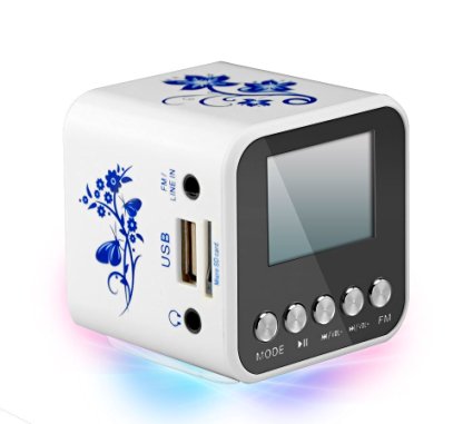 E-More® Mini Portable Elegant Powerful Digital Music MP3/4 Player Speaker Voice Box Supporting Micro SD/TF USB Disk FM Radio