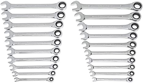 GEARWRENCH 20 Piece SAE/Metric Ratcheting Combination Wrench Set - 35720A-02