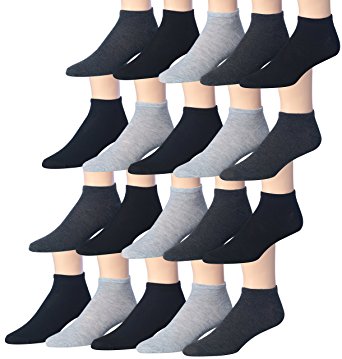 James Fiallo Men's 20 Pairs Classy Extra Lightweight Colorful Patterned Low Cut / No Show Socks