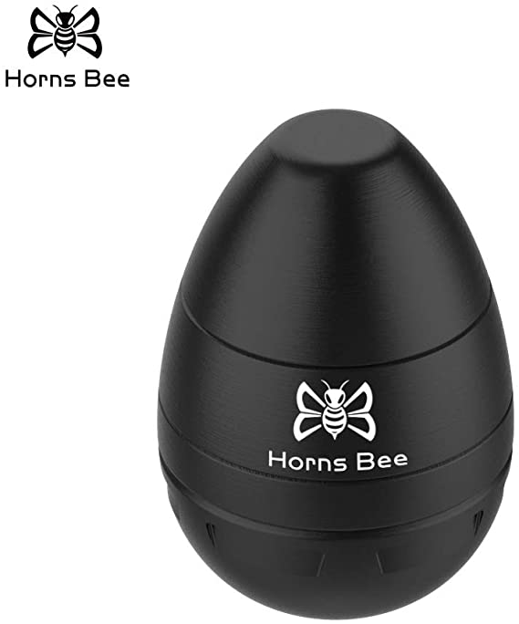 Horns Bee 4 Piece 2" Tumbler Roly-Poly Style Aluminum Alloy Spice Herb Grinder (Black)