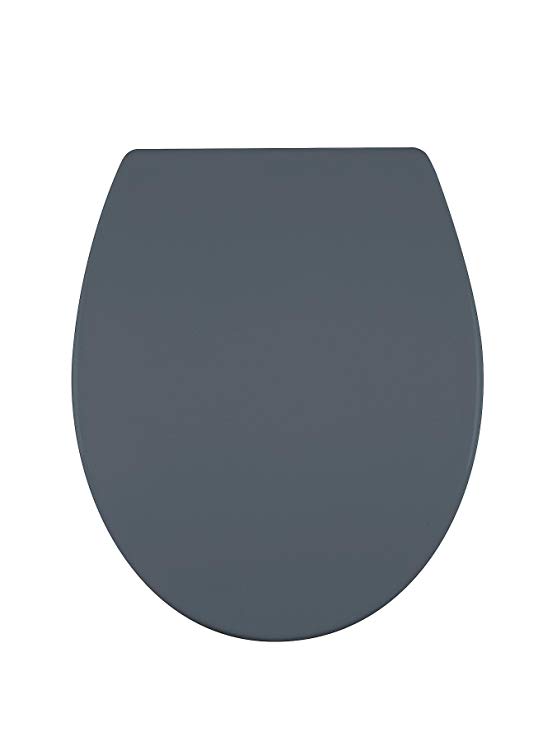 AQUALONA Toilet Seats Soft Close | Thermoplastic Anti-Bacterial Material | One-Button Hinge Release for Quick Cleaning | Easy Install 360 degree Top and Bottom Adjustable | Grey