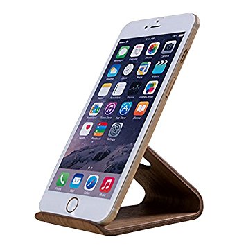 Lecxci Universal Desktop Mobile Phone Desk Stand Holder for iPhone 7 Plus/7, iPhone 6s/6/6s Plus/6 Plus, Samsung, Nexus 6p/5X, Most Smartphones (Walnut Color)