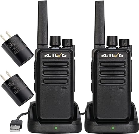 Retevis RT68 Walkie Talkies Rechargeable,Portable FRS Two-Way Radios for Adults,Heavy Duty 2 Way Radios Long Range,USB Charging Base,License Free Radios Walkie Talkie for Road Trip Camping (2 Pack)