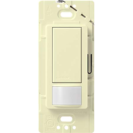 Lutron Maestro Motion Sensor Switch, No Neutral Required, 250 Watts, Single-Pole, MS-OPS2-AL, Almond