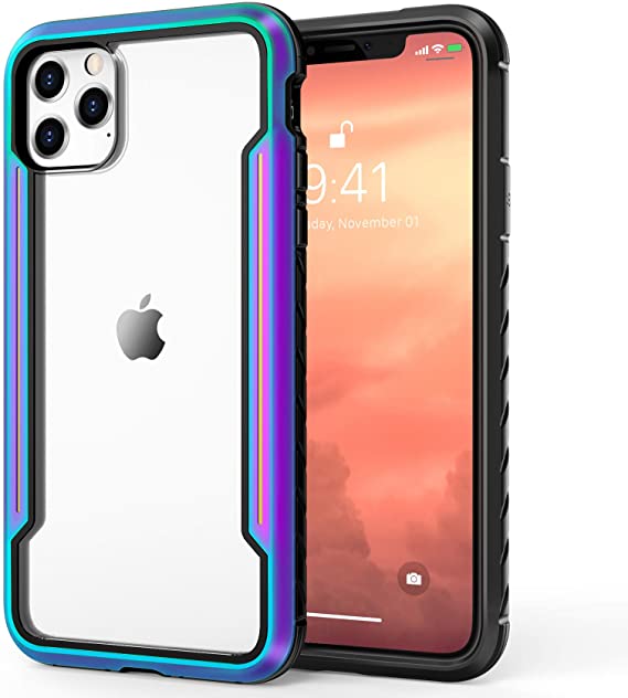 Smiphee iPhone 11 Pro Max Case for Women & Men, Military Grade iPhone 11 Pro Max Protective Case, Transparent Case for iPhone 11 Pro Max, Wireless Charging iPhone 11 Pro Max Case Clear (Iridescent)