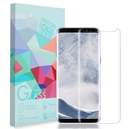 Galaxy S8 Plus Screen Protector,Samsung Galaxy S8 Plus Tempered Glass Screen Protector,ONSON S8 Plus Full Coverage Screen Protector for Galaxy S8 Plus Clear HD Anti-Bubble Film