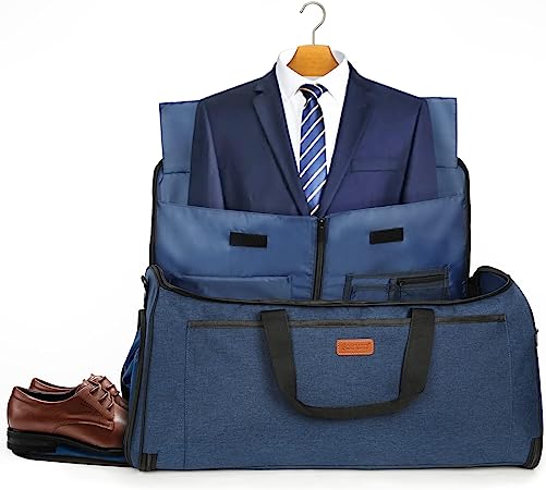 FAIRWIN Suit Bag 60L, Travel Garment Bags, Suit Carriers for Men Women for Travel, Suit Travel Bags for Men Women, Waterproof and Anti-Scratch Duffel Bag Suitable for Business Travel, Sports(Blue)