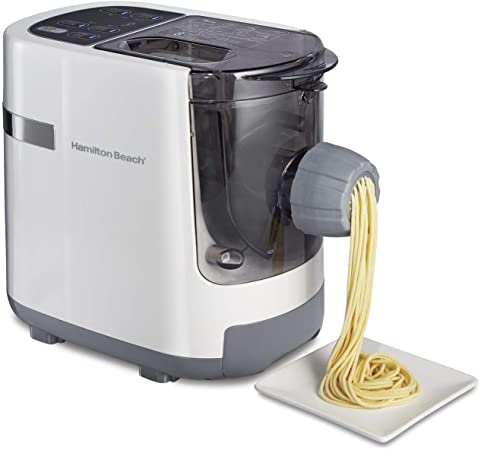 Hamilton Beach 86650 Automatic Electric Pasta and and Noodle Maker Machine, 1.5 lbs in less than 15 Minutes, 7 Shape Options