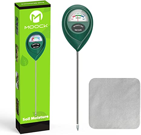 MOOCK Soil Moisture Meter, Portable Plant Soil Test Kit Indoor Outdoor Use, Hygrometer Moisture Sensor Water Meter for Potted Plants Succulents Trees Lawn Farm Garden, No Battery Needed, Easy to Read