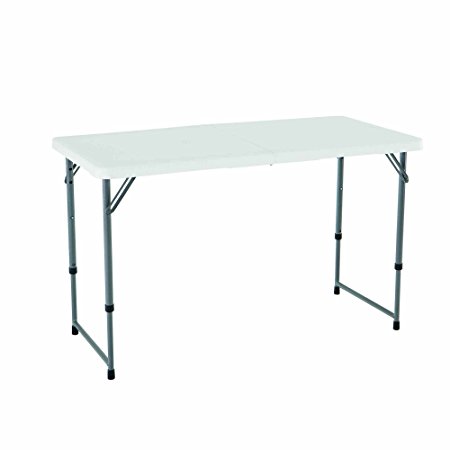 Lifetime Adjustable 4428 Height Folding Utility Table, 4-Foot