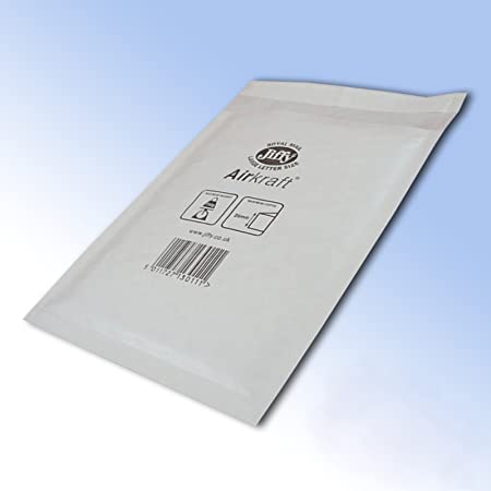 100 White Jiffy Airkraft Postal Bags Bubble-lined Peel and Seal - Size 1 (170mm x 245mm)