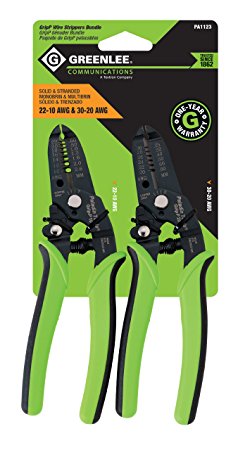 Greenlee Communications 22-10 AWG and 30-20 AWG Grip Wire Strippers Bundle