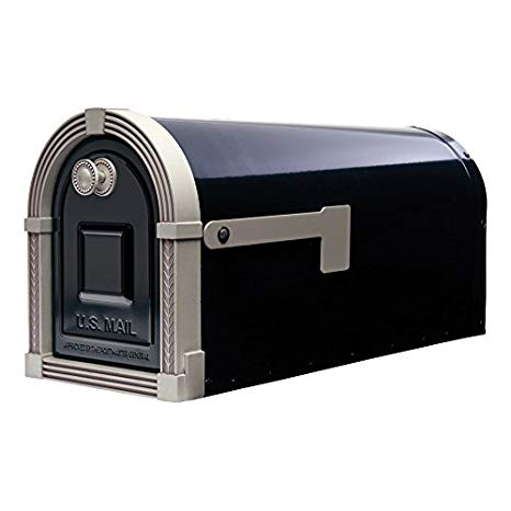 Gibraltar Mailboxes BM16BSN1 Brunswick Rural Mailbox Large Black and Satin Nickel