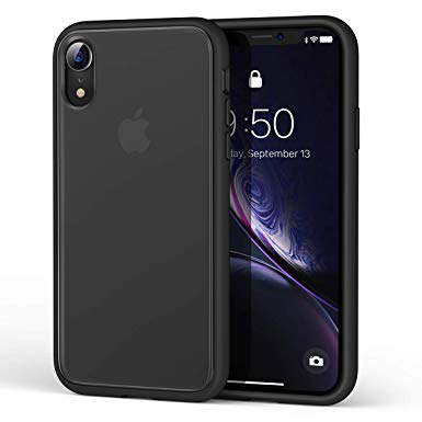 Ainope Compatible iPhone XR Case,Half Crystal Clear Protective Cover Compatible Apple iPhone Xr 6.1 inch 2018 Ultra Slim with Invisible airbag Protection New (Black)