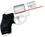 Crimson Trace Lasergrip for Smith and Wesson J-Frame Round Butt Black with Polymer Grip Rubber Overmolded Front and Back Strap