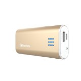 Jackery Bar External Battery Charger - Portable Charger and Power Bank for iPhone 6s 6s Plus 6 Plus 5 iPad Air iPad Pro Samsung Galaxy S6 S5 and Other Smart Devices - 6000 mAh Gold