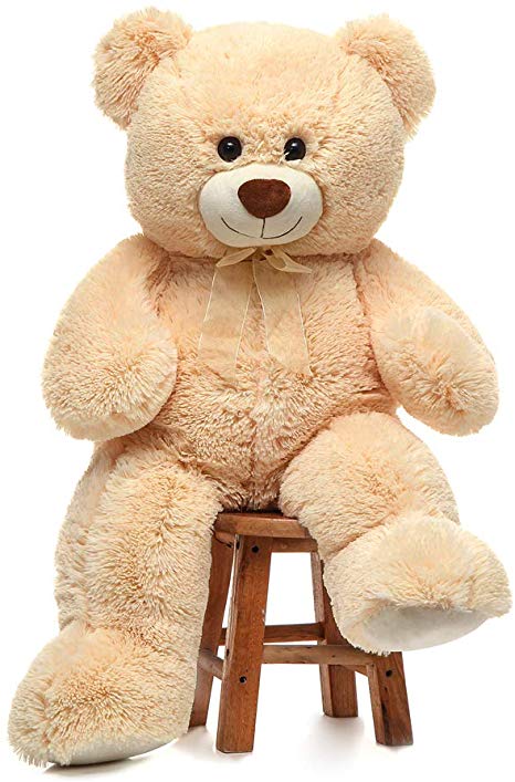 CYBIL HOME MorisMos Giant Teddy Bear Soft Plush Bear Stuffed Animal for Girlfriend Kids,Beige,35 Inches