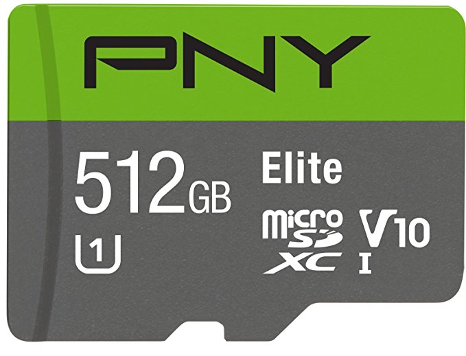 PNY Elite 512GB microSDXC Card, Up to 90MB/S – (P-SDU512U190EL-GE)