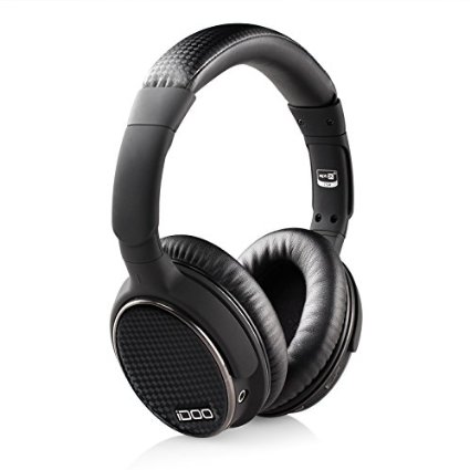 iDOO Bluetooth Over-ear Headphones Wired   Wireless Stereo Headphones with Built-in Microphone - Black (aptX- Advanced Bluetooth CSR version 4.0)