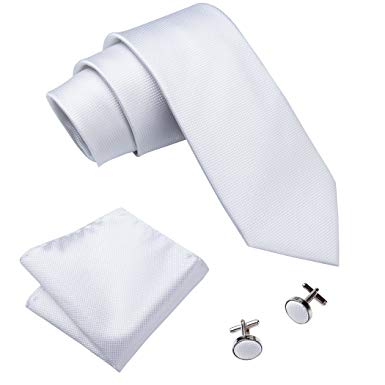 Barry.Wang Solid Color Ties Plain Business Wedding Necktie WOVEN 2.36''-3.35'' Width