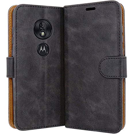 Case Collection Premium Leather Folio Cover for Motorola Moto G7 Play Case (5.7") Magnetic Closure Full Protection Book Design Wallet Flip with [Card Slots] and [Kickstand] for Moto G7 Play Phone Case