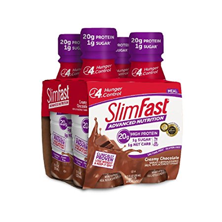 SlimFast Advanced Nutrition Creamy Chocolate Shake – Meal Replacement – 20g of Protein – 11oz – 4 Count