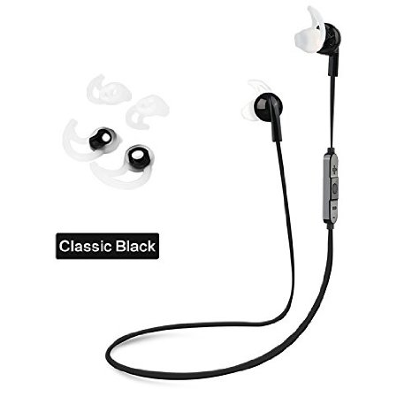 SIMLE S302 Sports Wireless Headphones Bluetooth 41 in Ear Headsets Hands Free Earbuds Multi Function In Line Control Sweat-Proof Fitness for Apple iPhoneSamsungetc Classic Black