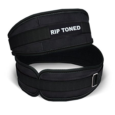 Lifting Belt By Rip Toned - 4.5 Inch Weightlifting Back Support - Powerlifting, Xfit, Bodybuilding, Strength & Weight Training, MMA