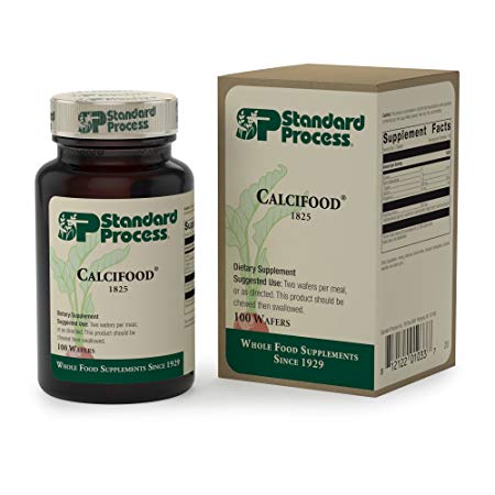 Standard Process - Calcifood - Calcium Absorption Supplement, 200 mg Calcium, 50 mg Phosphorus, Supports Bone Strength and Health - 100 Wafers