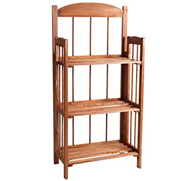 Lavish Home 3-Shelf Light Bookcase, Wood Finish