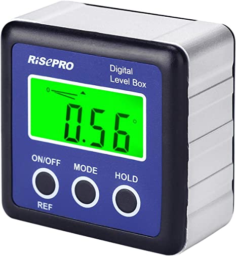 RISEPRO Digital Level Box Angle Gauge Protractor Inclinometer Bevel Box with Data Hold, Magnet Base, LCD Display w/Backlight, Calculating for Carpentry, Building, Masonry, Automobile