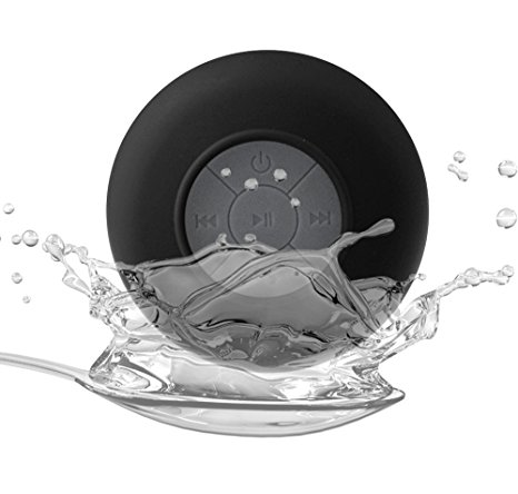 Shower Speaker - Peyou IPX4 A2DP Water Resistant Portable Mini Stereo Wireless Bluetooth Speaker with Suction Cup Build-in Microphone For Car Shower Bathroom Pool Boat Car Beach Outdoor