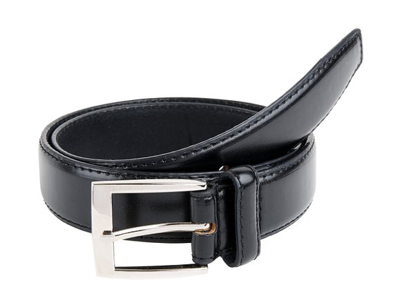 Sportoli8482 Mens Classic Stitched Genuine Leather Uniform Belt - Black Brown White