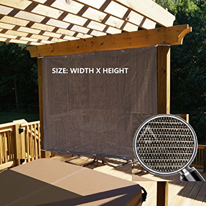 Alion Home Outdoor Sun Shade Privacy Panel with Grommets on 2 Sides for Patio, Awning, Window, Custom To Order (5' x 8', Mocha Brown)