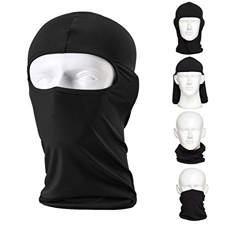 Balaclava Face Mask,Dealgadgets 2 Pack Windproof Versatile Sports / Casual Full Face Motorcycle Mask for Riding,Skiing,Snowboarding,Trekking and ect for Men and Women Black