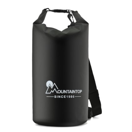 Mountaintop Lightweight Waterproof Dry Bag for Boating, Kayaking, Fishing, Beach, Swimming and Snowboarding with Shoulder Strap