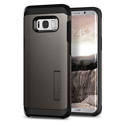 Spigen Tough Armor Galaxy S8 Case with Reinforced Kickstand and Heavy Duty Protection and Air Cushion Technology for Samsung Galaxy S8 (2017) - Gunmetal (Renewed)