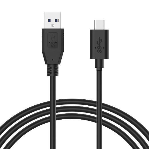 Zhizhu USB 3.0 USB Type C to Standard Type A Male Sync & Charging Cable Reversible Design for Apple New MacBook 12 inch and Other Type-C Supported Devices (CB-C10 Black)
