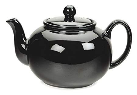 RSVP Large 6-Cup Stoneware Teapot, Black