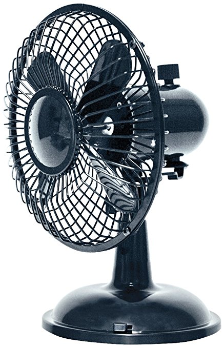 Comfort Zone Oscillating Desk Fan, Black